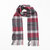 John Hanly Cashmere Merino sjaal - Antraciet/Zilver/Rood