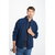 Ierse wollen herenvest Steven in melange blue van Aran Woollen Mills