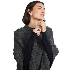 Wollen Poncho Channe - Slate Grey
