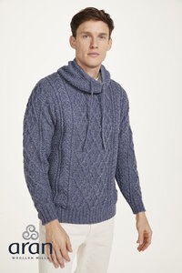 Ierse wollen trui Bart - Denim marl