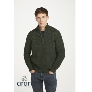 Ierse wollen visserstrui Colin - Moss Green