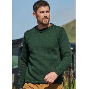 Ierse wollen herentrui Dave - Moss Green
