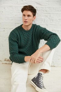 Ierse wollen unisex trui Kyan - Groen