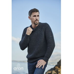 Ierse wollen herentrui Liam - Charcoal