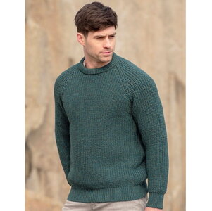 Ierse wollen herentrui Liam - Moss green