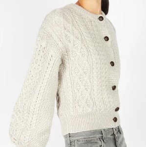 Ierse wollen damesvest Sanne - Silver