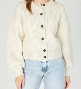 Ierse wollen damesvest Sanne - Naturel