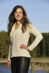 Ierse wollen damesvest Denise - Chalkstone