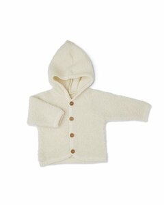 Wollen Vestje Quinn - Off White met capuchon