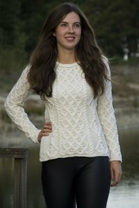 Ierse wollen damestrui Lambay - Naturel