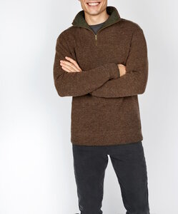 Ierse wollen herentrui Ivar - Earth Brown