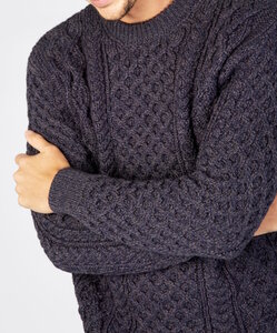 Ierse wollen herentrui Lars - Navy Marl