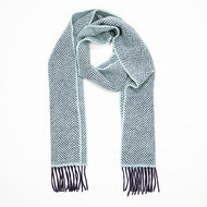 John Hanly Cashmere Merino sjaal - Blauw/Ecru