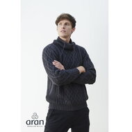 Aran Woollen Mills herentrui Bart in Charcoal