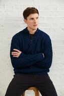 Ierse wollen trui Brian - Atlantic Blue