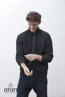 Aran Woollen Mills visserstrui Colin in Charcoal