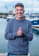 Ierse herentrui Dave in Denim marl