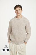 Ierse wollen Herentrui Liam in Creme Melange