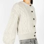 Iers wollen damesvest Sanne in Silver van IrelandsEye