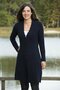 Ierse wollen lange damesvest Danielle in Rich Navy van IrelandsEye