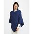 Wollen Poncho Channe - Inkt_