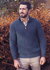 Aran Woollen Mills visserstrui Colin in Caspian Blue