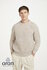 Ierse wollen Herentrui Liam in Creme Melange