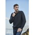 Ierse wollen herentrui Liam in Charcoal van Aran Woollen Mills