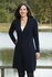 Ierse wollen lange damesvest Danielle in Rich Navy van IrelandsEye